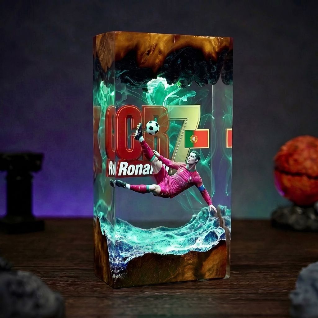Football Player Epoxy Lamp