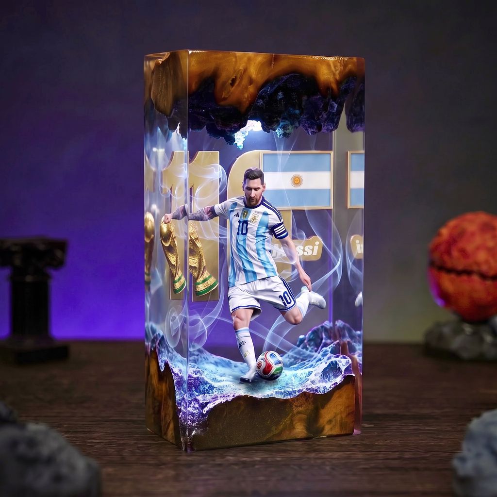 Football Player Epoxy Lamp