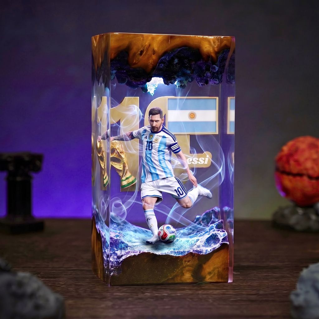 Football Player Epoxy Lamp